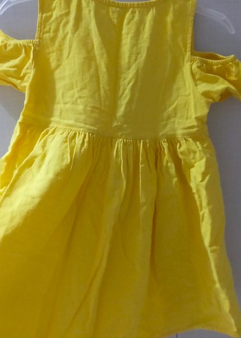 LC Waikiki LC Waikiki Sarı Keten Kız Elbise