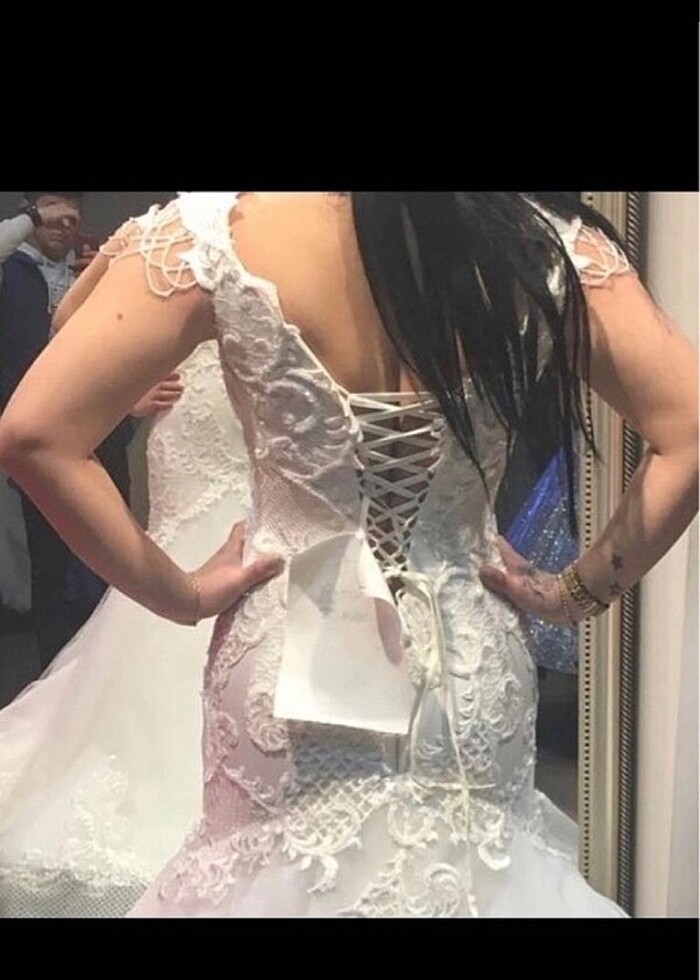 Özel dikim yarım balık gelinlik - Görsel 2