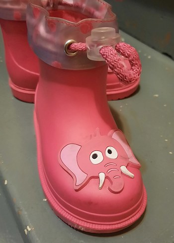 Kız Çocuk Pembe Fil Desenli Lastik Bot - Görsel 3