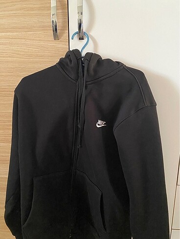 Nike siyah hırka kapüşonlu club fleece