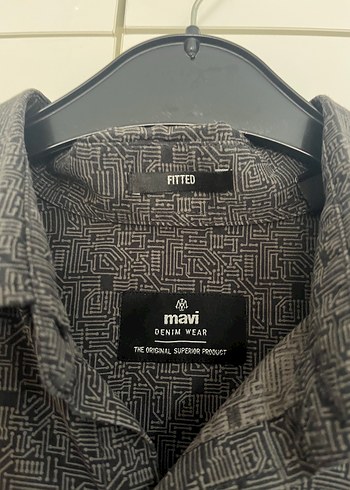 Mavi Gri Kısa Kollu Denim Erkek Gömlek