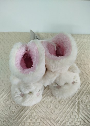 Kız Çocuk Beyaz Kürk Detaylı Sıcak Ev Terliği - Görsel 4