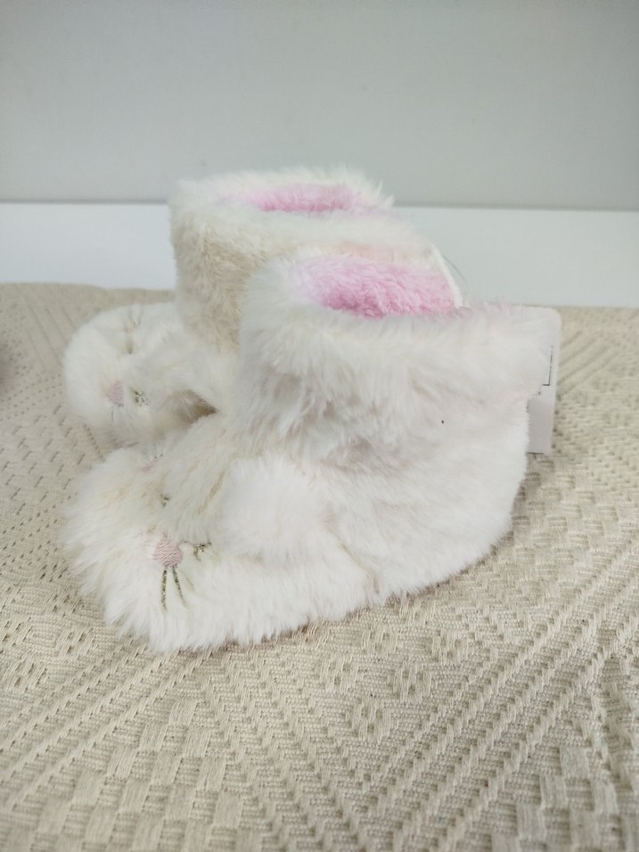 Kız Çocuk Beyaz Kürk Detaylı Sıcak Ev Terliği - Görsel 3