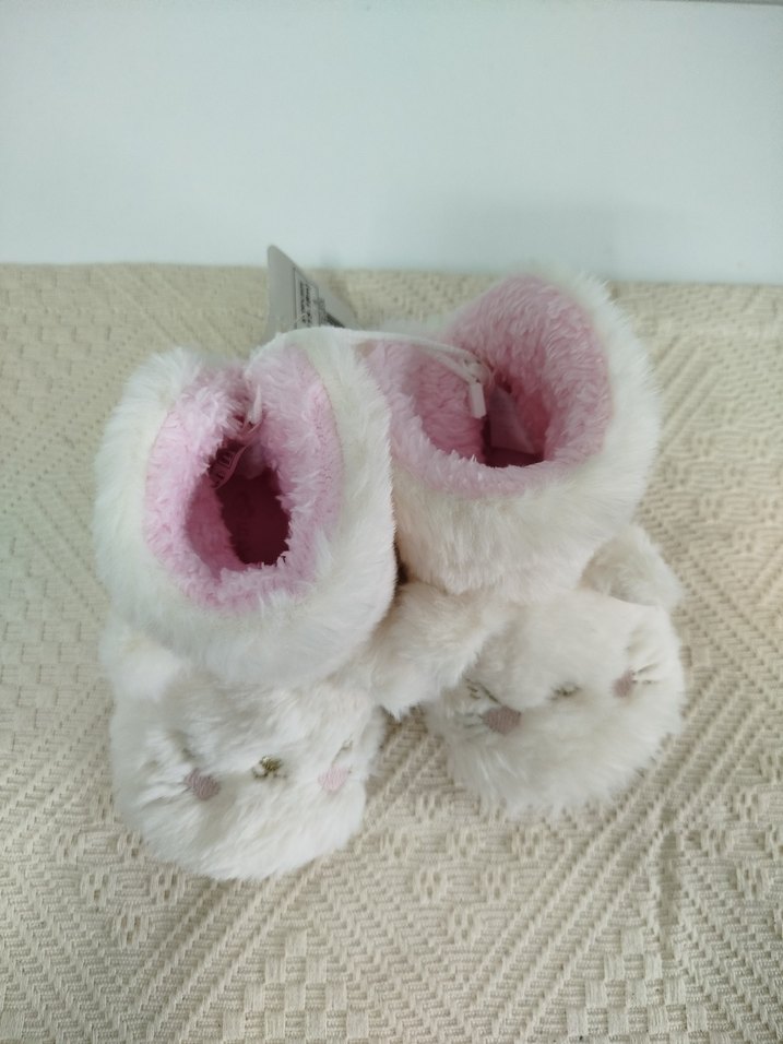 Kız Çocuk Beyaz Kürk Detaylı Sıcak Ev Terliği - Görsel 4