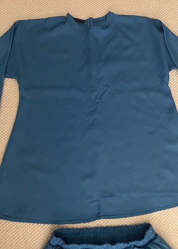 Lacivert cepli pantolon tunik Takımı 3 beden ipek kumaş - Görsel 3