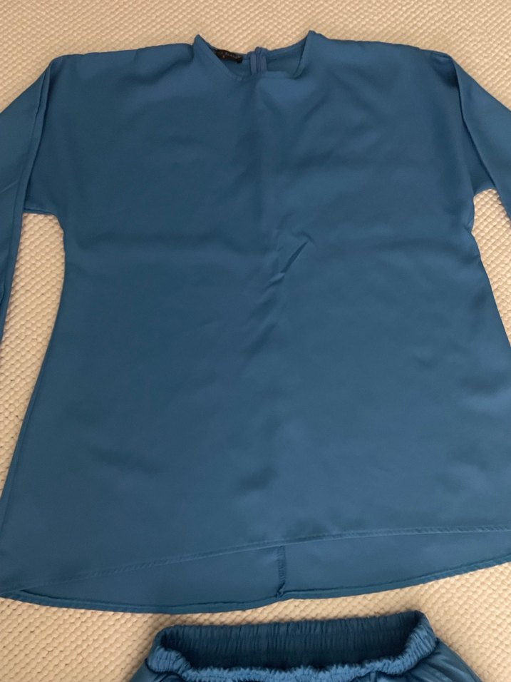 Lacivert cepli pantolon tunik Takımı 3 beden ipek kumaş - Görsel 3