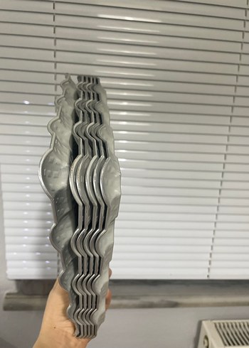 Gri Kare Desenli kahve sunum tepsisi altı adet - Görsel 3