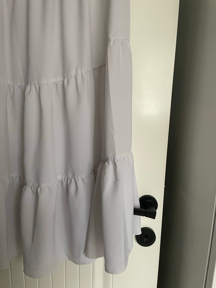 Bohem Tarzı Beyaz Fırfırlı Uzun Etek standar 85 cm boy astarsiz - Görsel 2