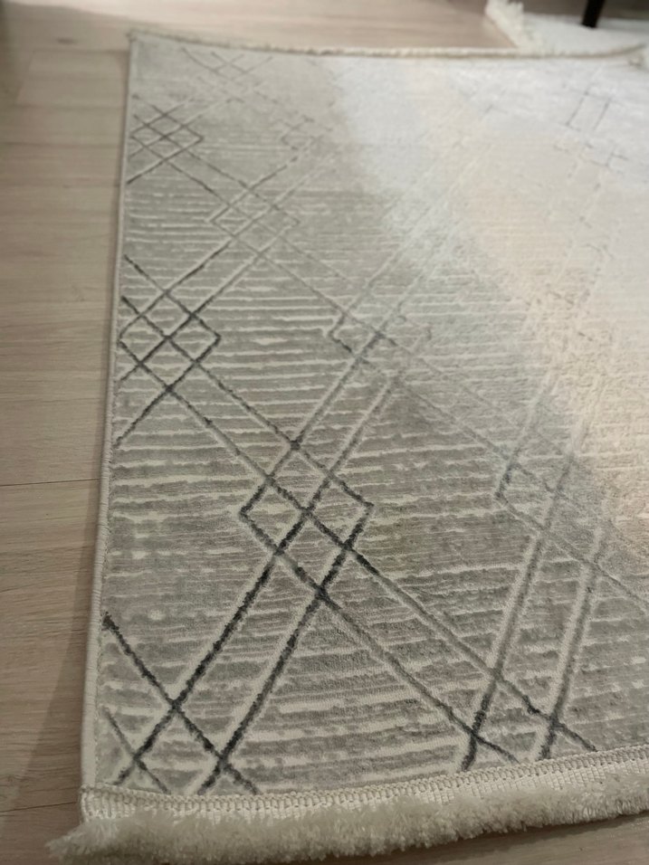 Gri Desenli Halı 80*100 havada az miktarda ezme vardır - Görsel 2