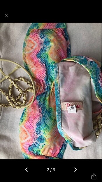 38 Beden Penti renkli bikini takımı