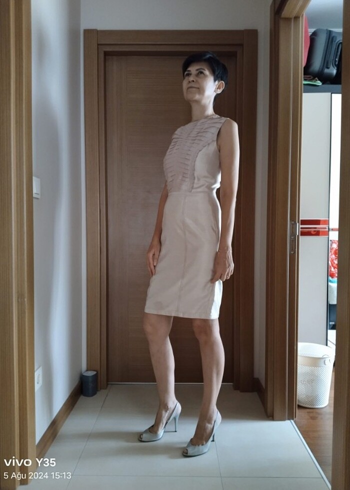 Koton s beden saten ipek elbise - Görsel 2