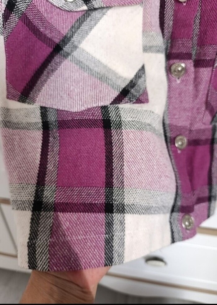 Lila renk oduncu gömlek - Görsel 2