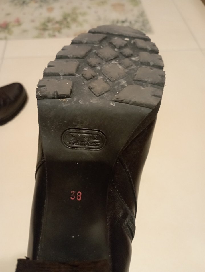 Siyah Deri Stiletto Topuklu Bot - Görsel 5