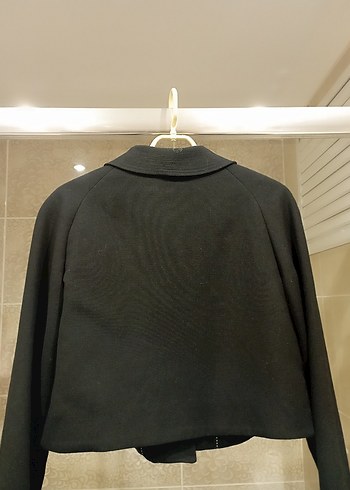 Mango Siyah Düğmeli Midi Kadın Klasik Yün Kaban - Görsel 2