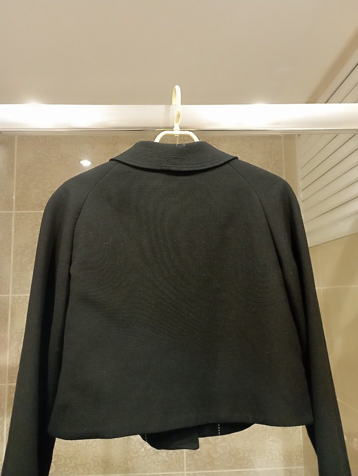 Mango Siyah Düğmeli Midi Kadın Klasik Yün Kaban - Görsel 2