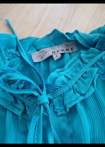 Mavi şifon bluz - Görsel 3