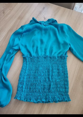 Mavi şifon bluz - Görsel 2
