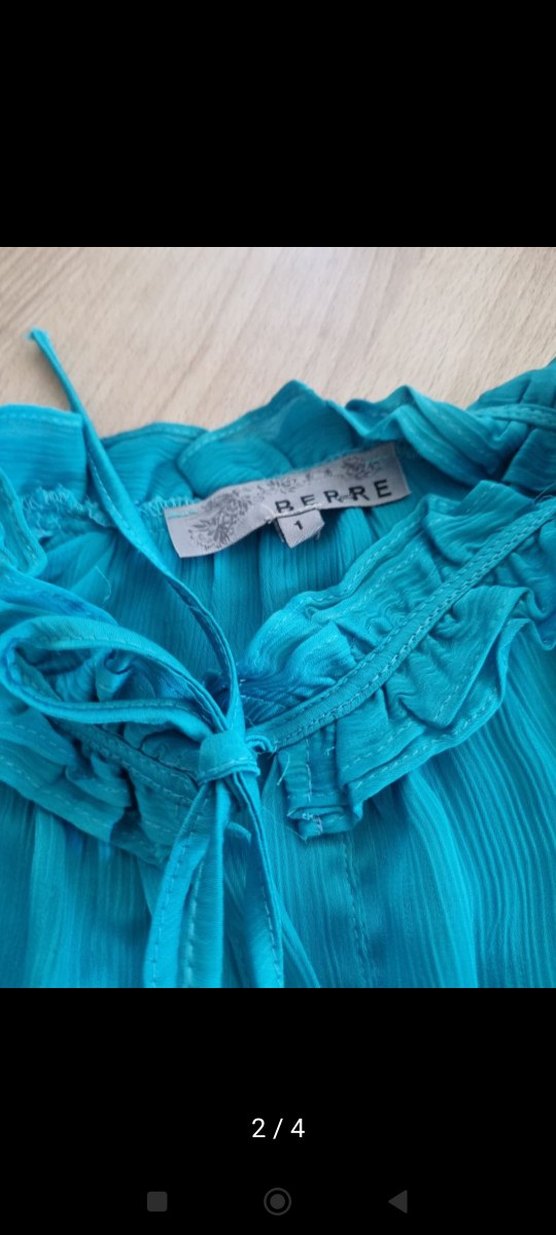 Mavi şifon bluz - Görsel 3