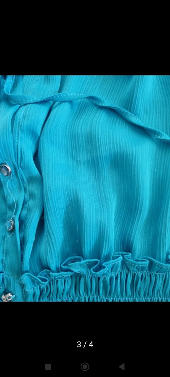 Mavi şifon bluz - Görsel 4