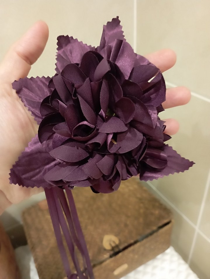 Mor Bohem Gelin Aksesuarı Kurdeleli - Görsel 4