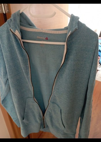 Reebok Reebok Mavi Denim Fermuarlı Kapüşonlu Sweatshirt