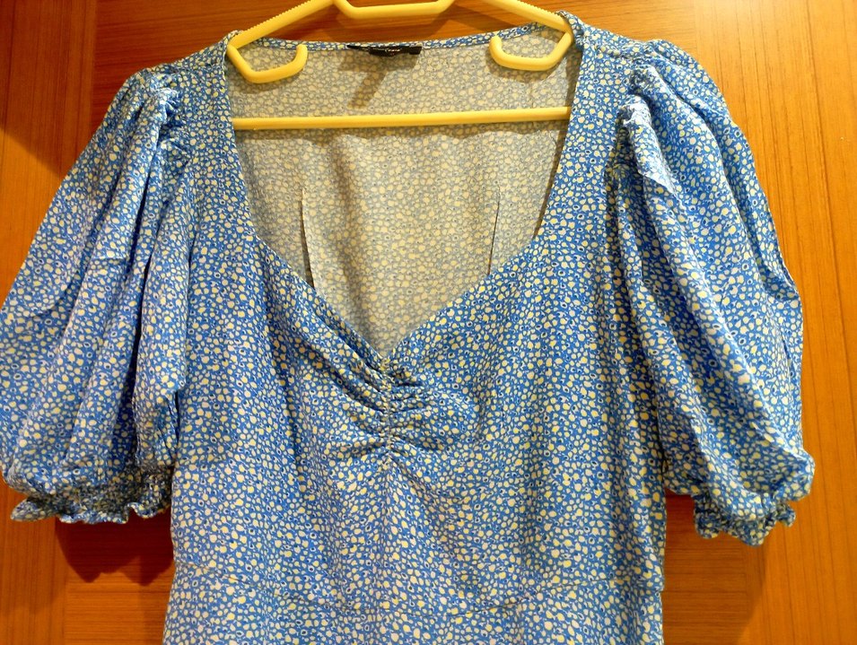 Mavi Marka çiçekli V Yaka Uzun Bohem Elbise - Görsel 2