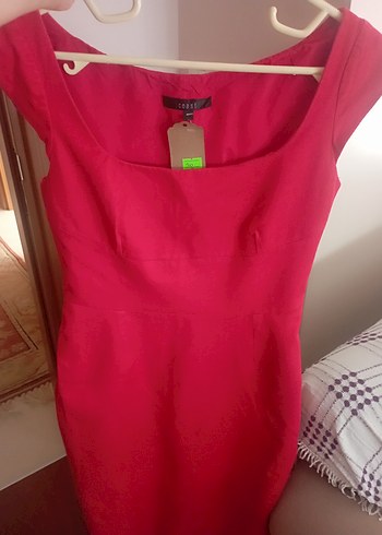 S beden Kırmızı Midi Kalem Kadın Elbise - Görsel 5