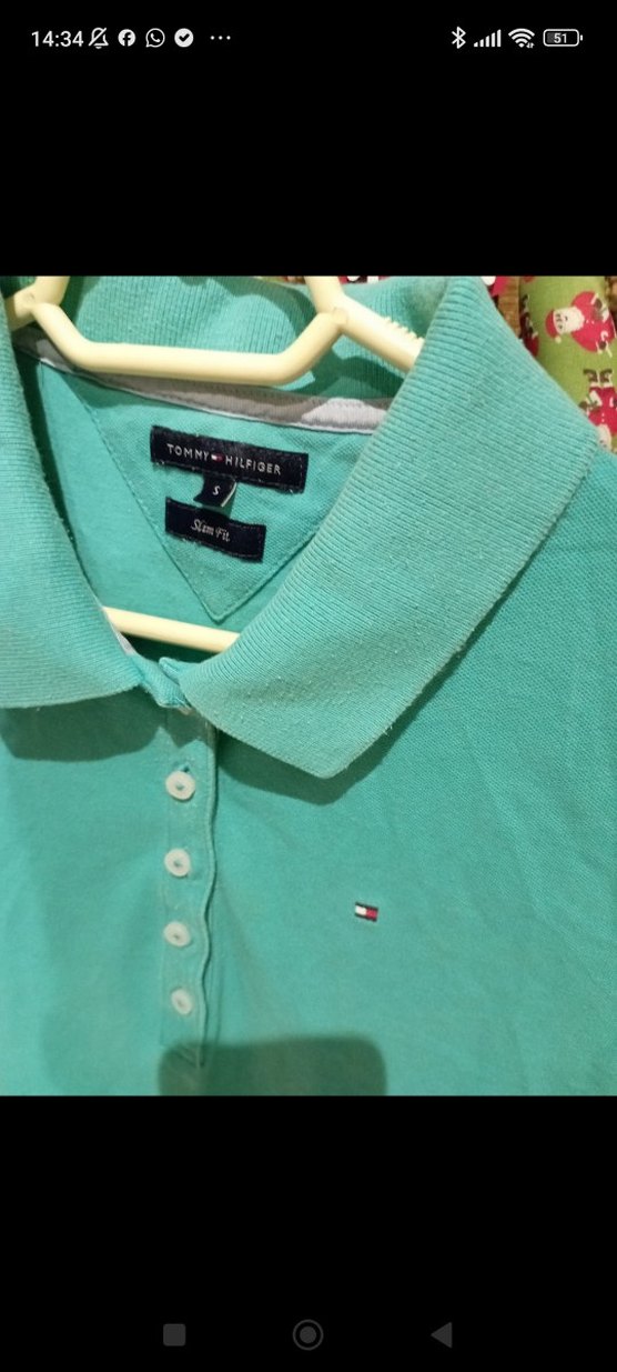 Tommy hilfiger Yeşil Koton Polo Tişört - Görsel 3