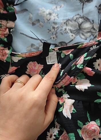 H&M Çiçekli Balon Kol elbise