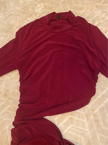 Trendyol & Milla Bordo elbise
