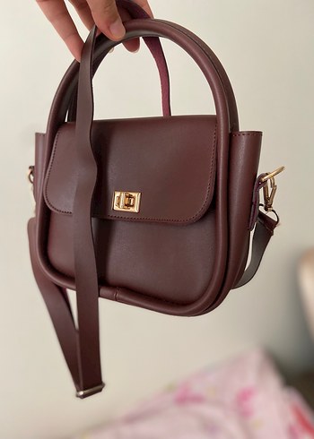 Deri bordo çanta - Görsel 3