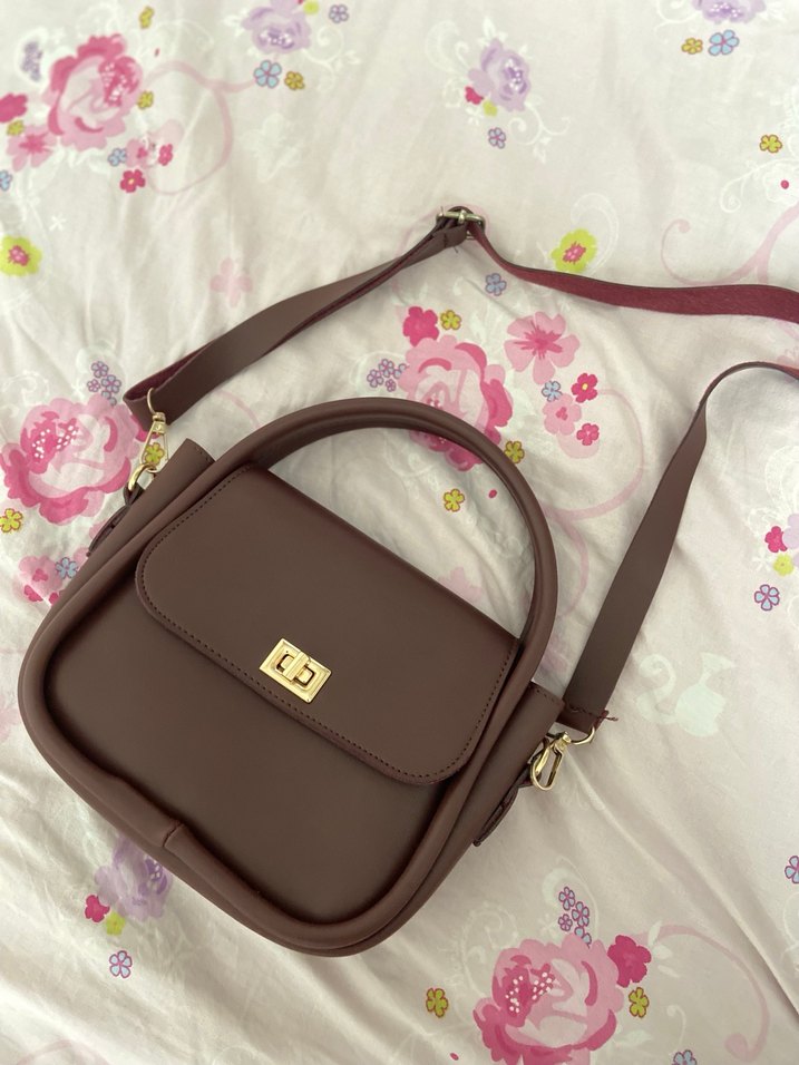 Deri bordo çanta - Görsel 5