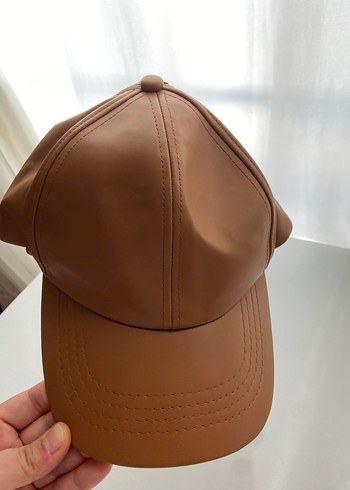 Kahverengi deri Kadın Şapka - Görsel 3