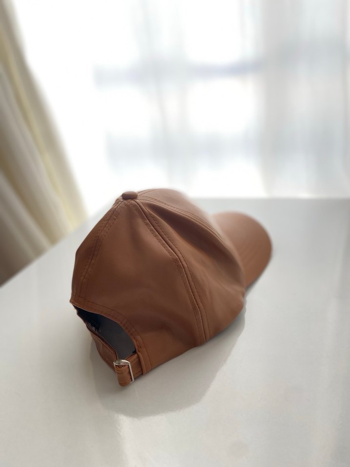 Kahverengi deri Kadın Şapka - Görsel 2