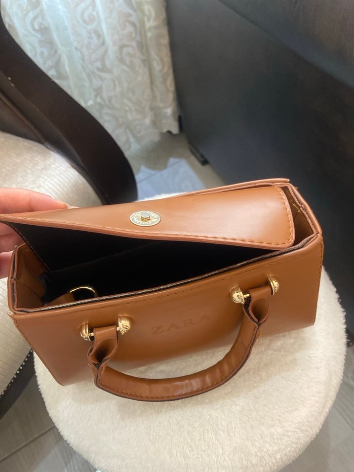 Kahverengi Deri Kadın El Çantası - Görsel 2