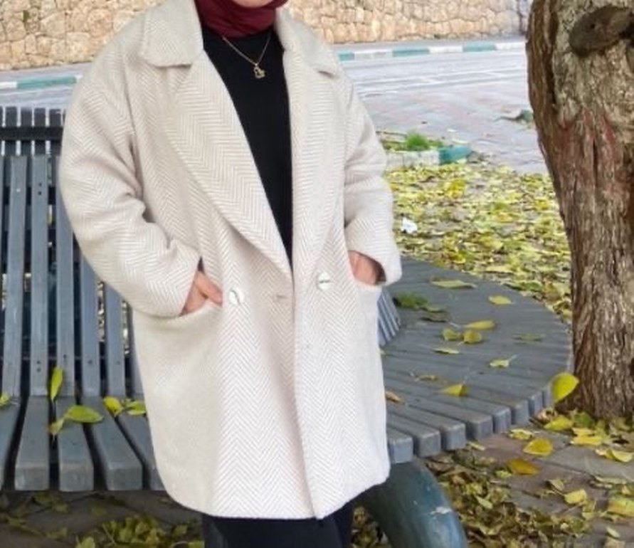 Krem kaban midi boy çok şık giy çık kaban - Görsel 2