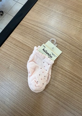 Kız Çocuk Pembe Nakışlı Triko Çorap