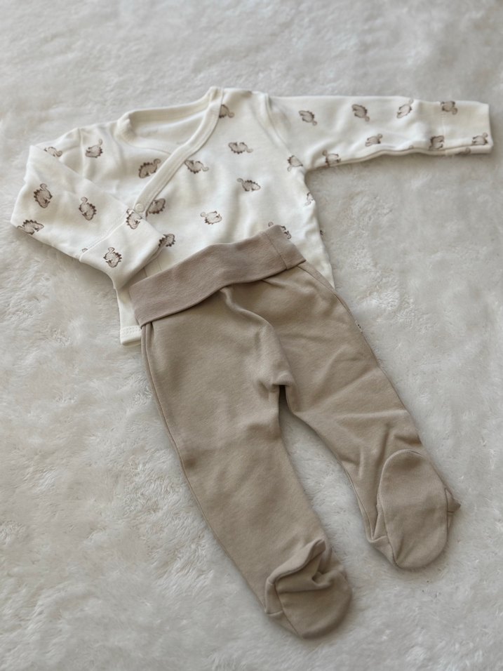 Pamuklu Uzun Kollu Bebek Erkek Hastane Çıkışı - Görsel 3