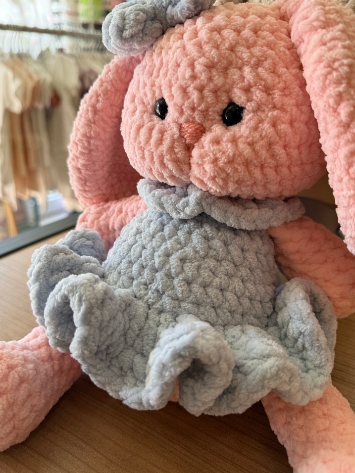 Mavi ve Pembe Peluş Tavşan Oyuncak - Görsel 3