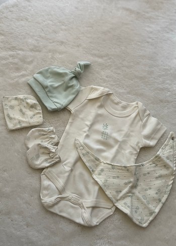 Yeşil Pamuk Bebek Hastane Çıkışı Seti - Görsel 3