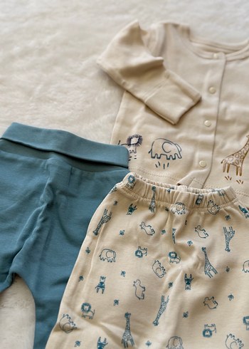 Mavi Baskılı Pamuklu Bebek Erkek hastane çıkışı - Görsel 2