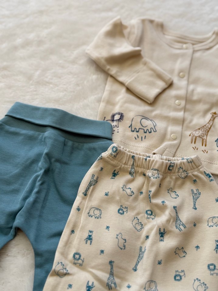 Mavi Baskılı Pamuklu Bebek Erkek hastane çıkışı - Görsel 2