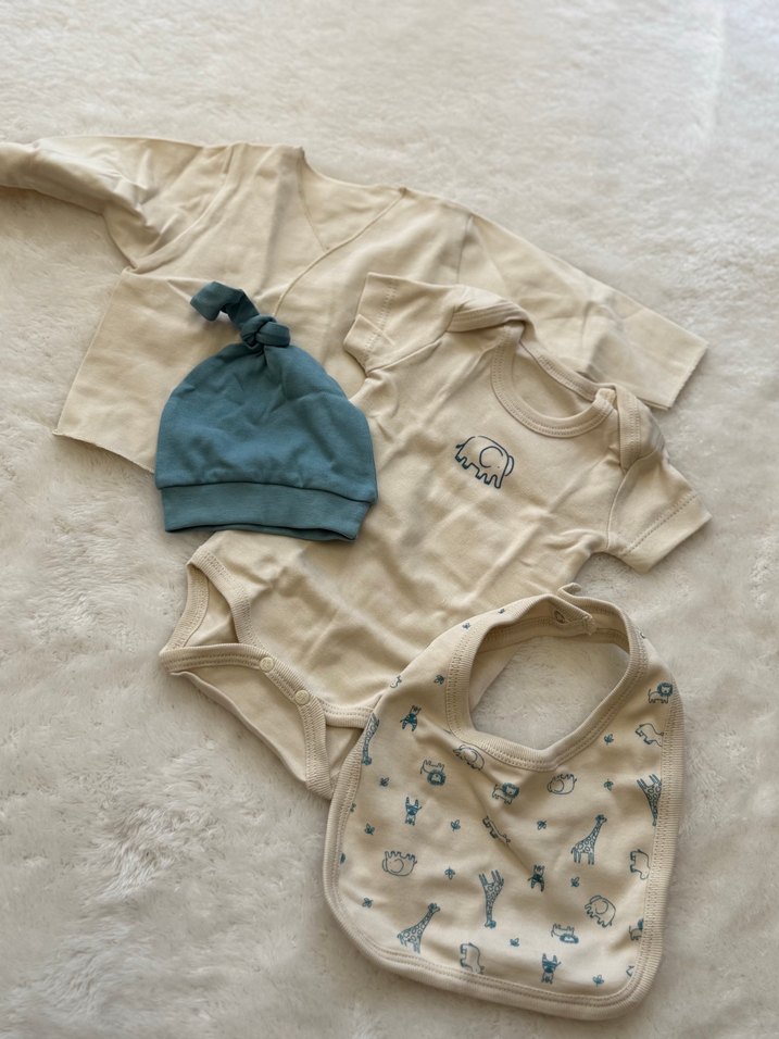 Mavi Baskılı Pamuklu Bebek Erkek hastane çıkışı - Görsel 4