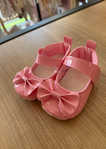 Kız Çocuk Pembe Fiyonklu Babet Ayakkabı - Görsel 2