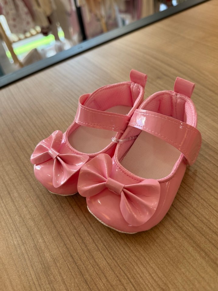 Kız Çocuk Pembe Fiyonklu Babet Ayakkabı - Görsel 2