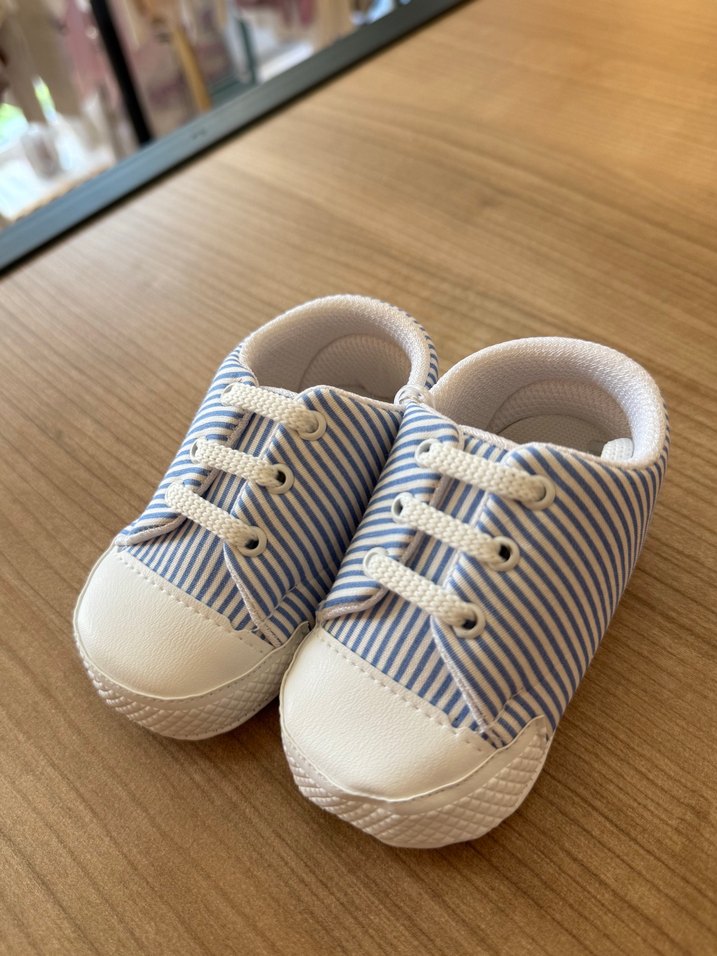 Mavi Çizgili Erkek Bebek İlk Adım Ayakkabısı - Görsel 2