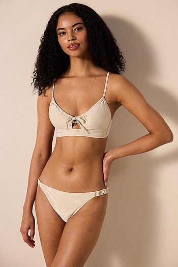 PENTİ simli bej bikini takım
