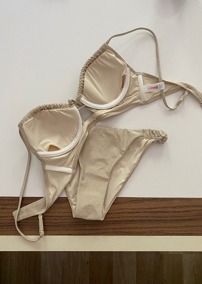 PENTİ simli bej bikini takım - Görsel 5