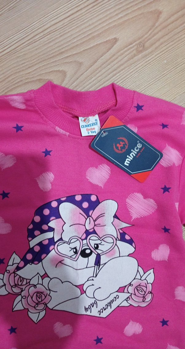 Pembe Baskılı  Bebek Kız Takımı - Görsel 2