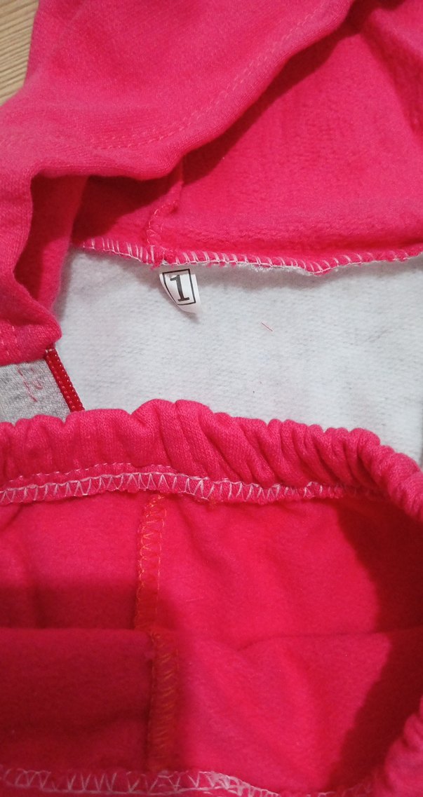 Pembe Kapüşonlu içi şardonlu Kız Bebek Takımı - Görsel 3